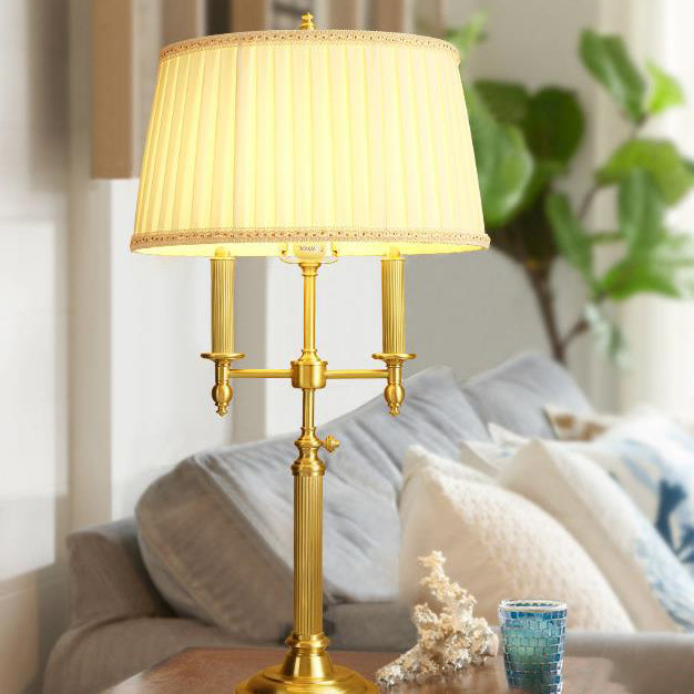 Full Copper Pleated Fabric Table Lamp