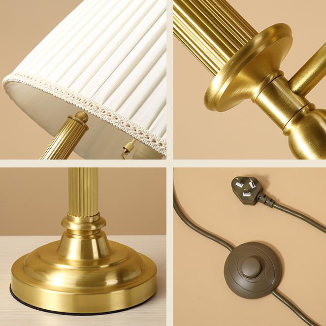 Full Copper Pleated Fabric Table Lamp