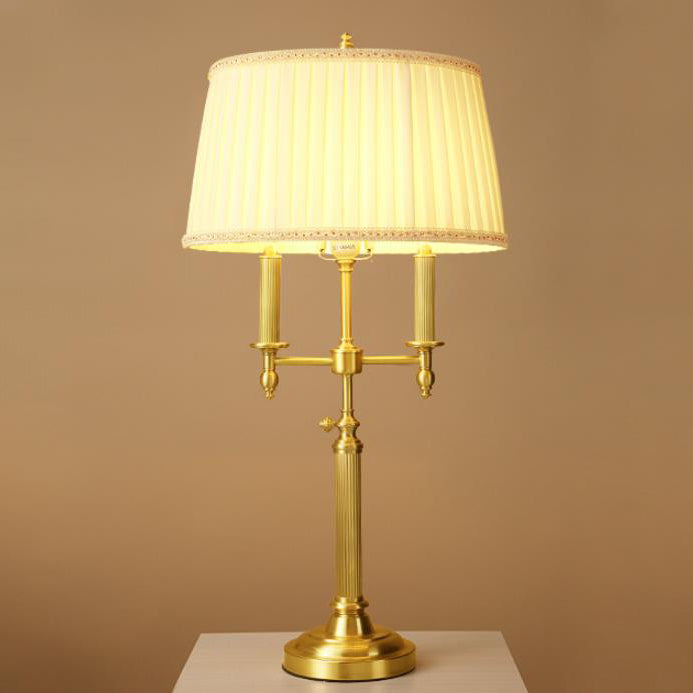 Full Copper Pleated Fabric Table Lamp