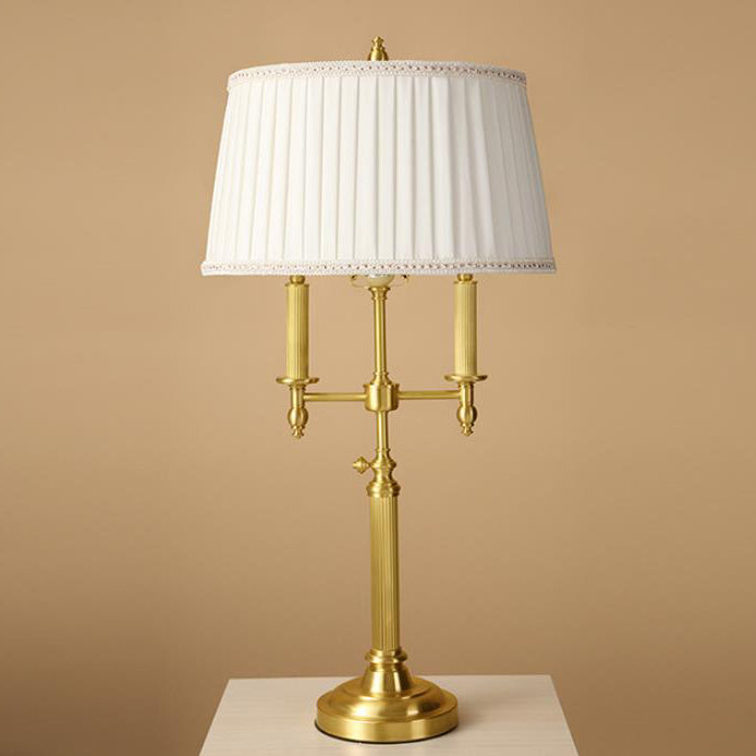 Full Copper Pleated Fabric Table Lamp