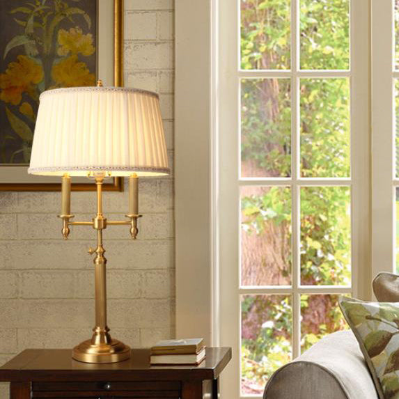 Full Copper Pleated Fabric Table Lamp