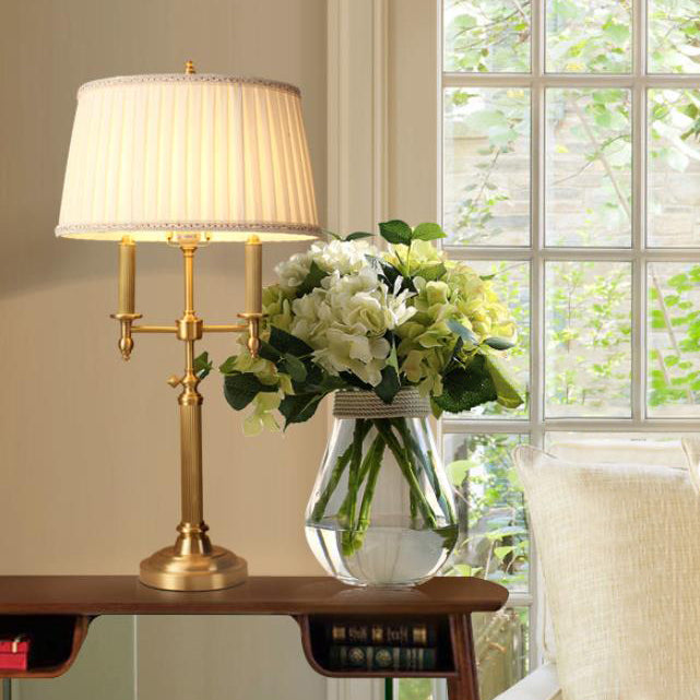 Full Copper Pleated Fabric Table Lamp