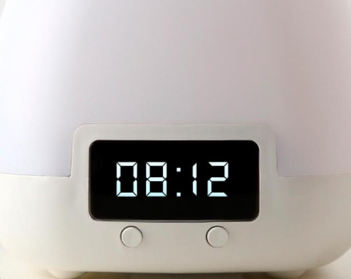 Portable Clock Night Table Lamp