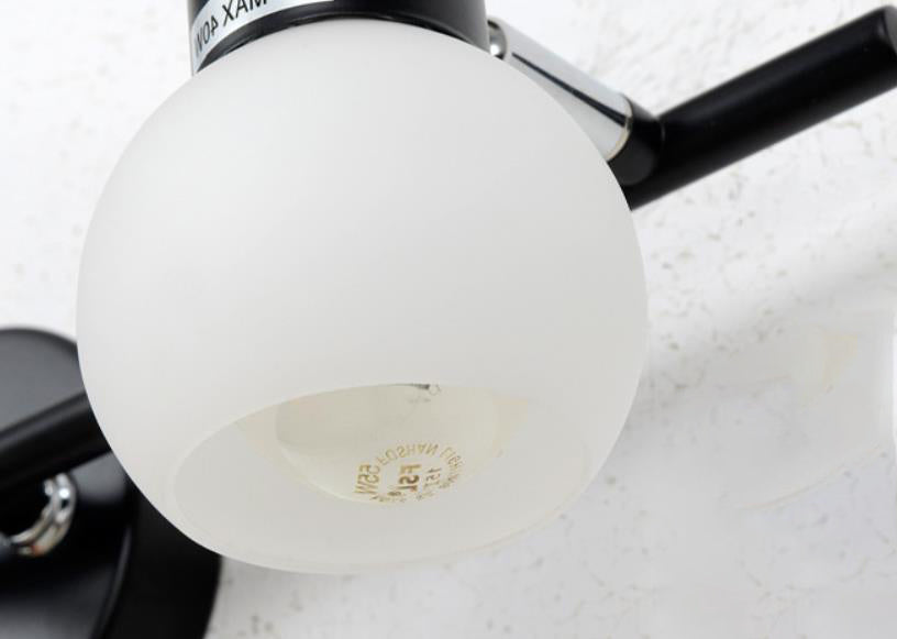 White Glass Dome Vanity 2-Light Wall Lamp