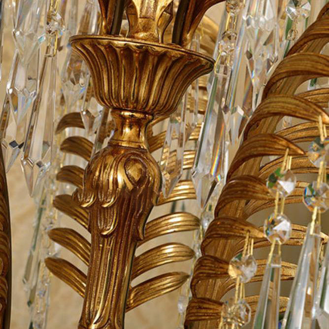 Brass Crystal Tree Angel 6-Light Table Lamp