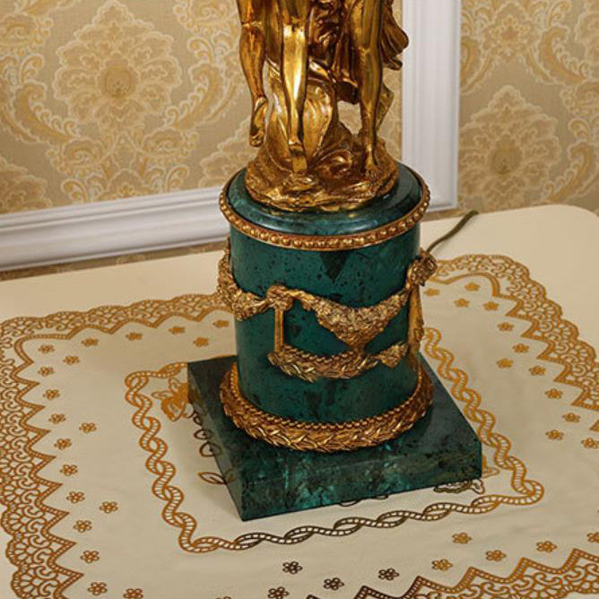 Brass Crystal Tree Angel 6-Light Table Lamp