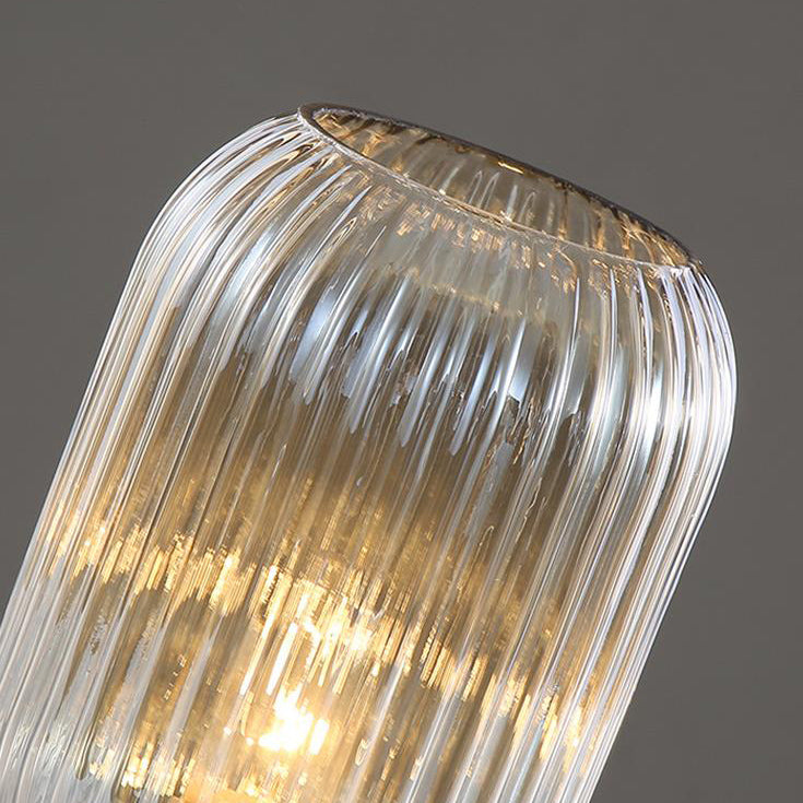 Striped Glass Oval Design Table Lamp