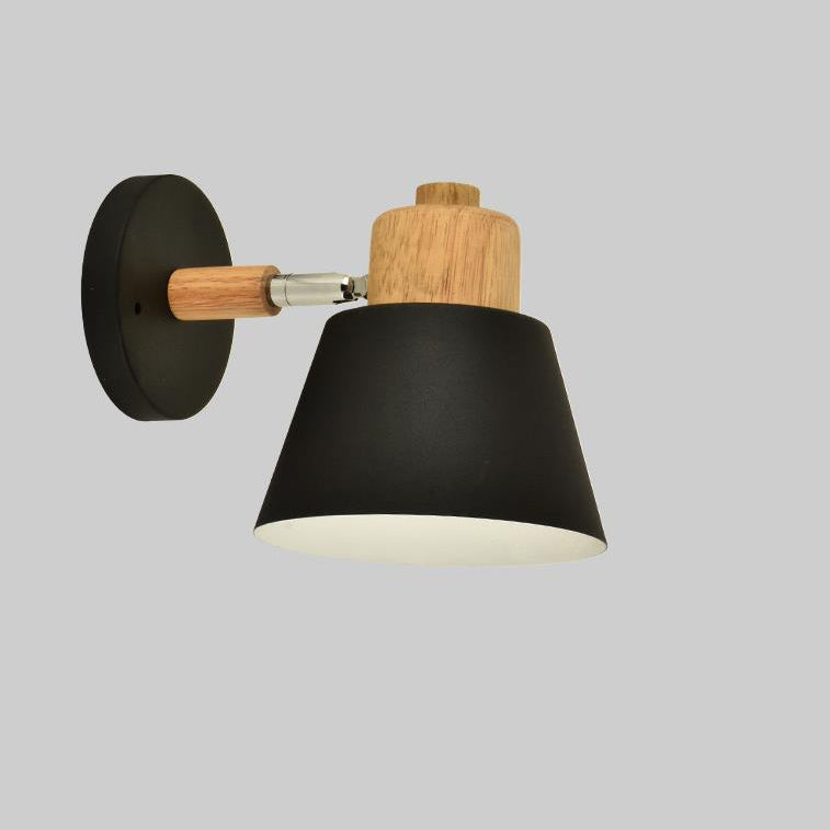 Macaron Dome Cone Wood Wall Lamp