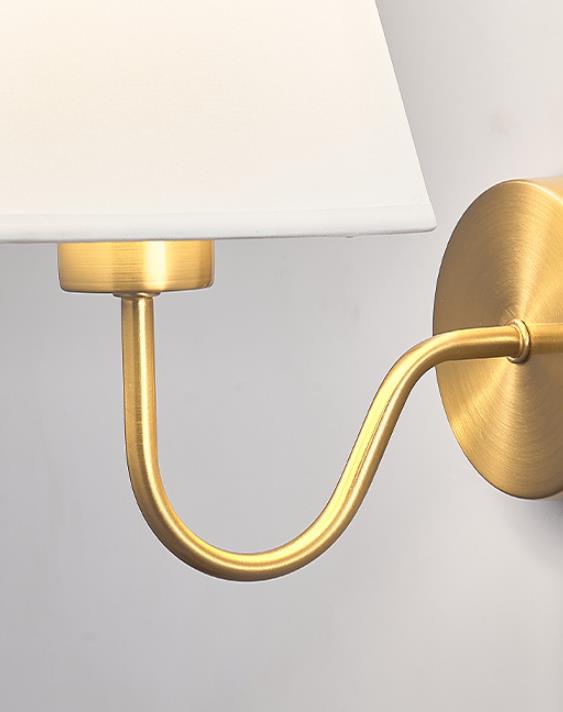 Cone Fabric Curved Arm Wall Lamp