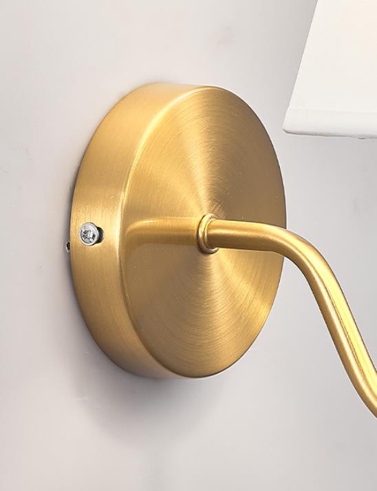 Cone Fabric Curved Arm Wall Lamp