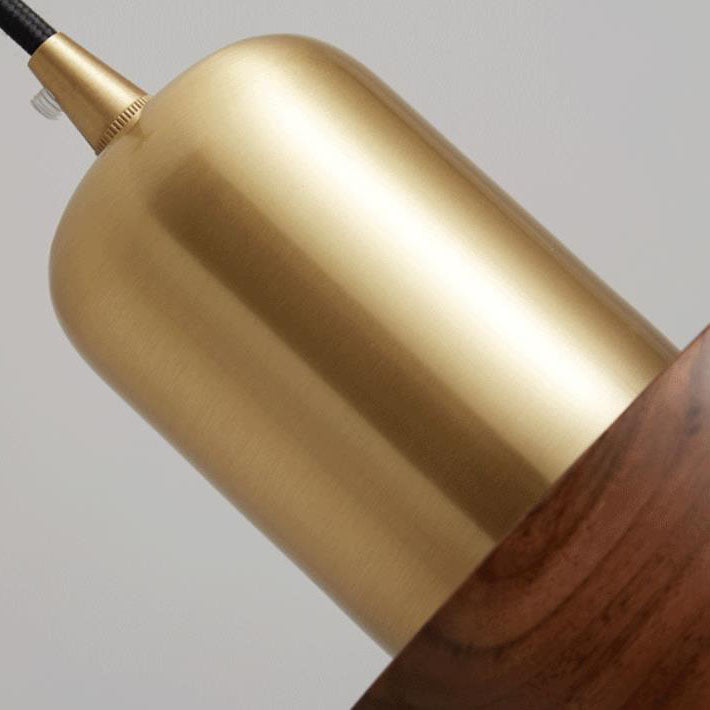 Copper Walnut Round Wall Lamp