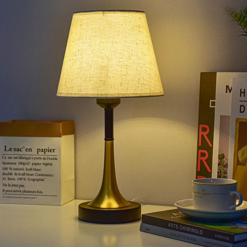 Metal Fabric Remote Control Table Lamp