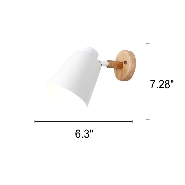 Solid Color Iron Wood Wall Lamp