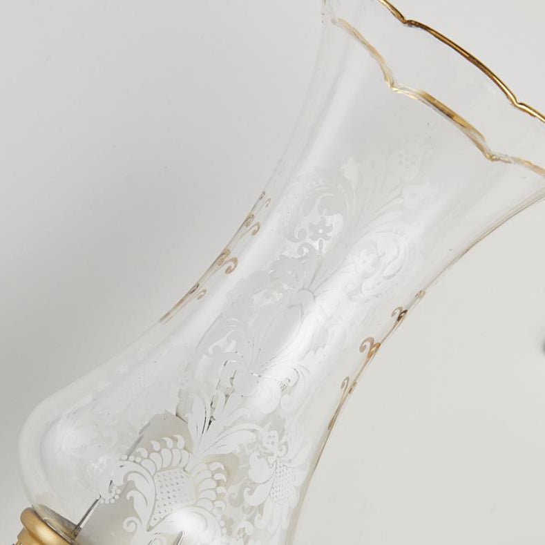 Crystal Candelabra Brass 1/2 Wall Lamp