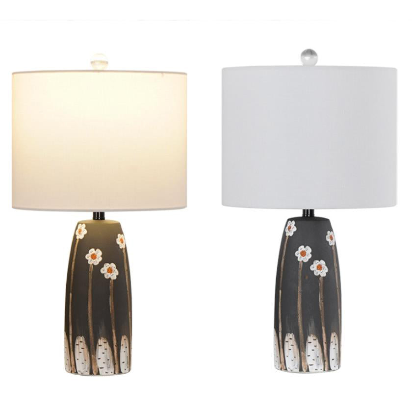 Plum Blossom Ceramic Fabric Table Lamp