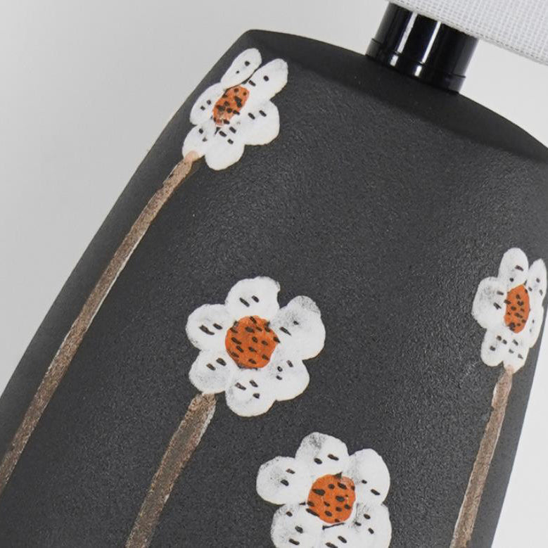 Plum Blossom Ceramic Fabric Table Lamp