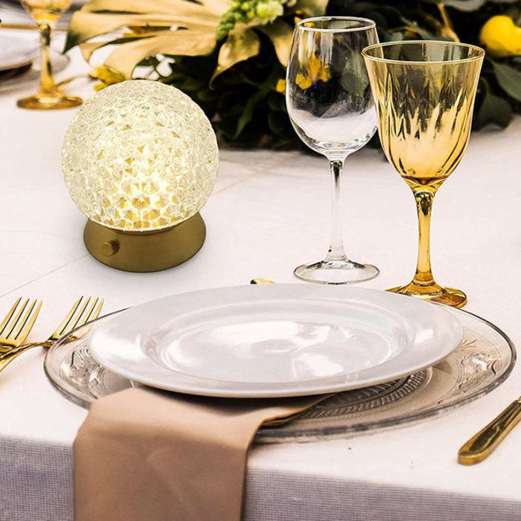 Round Ball Iron Acrylic Table Lamp