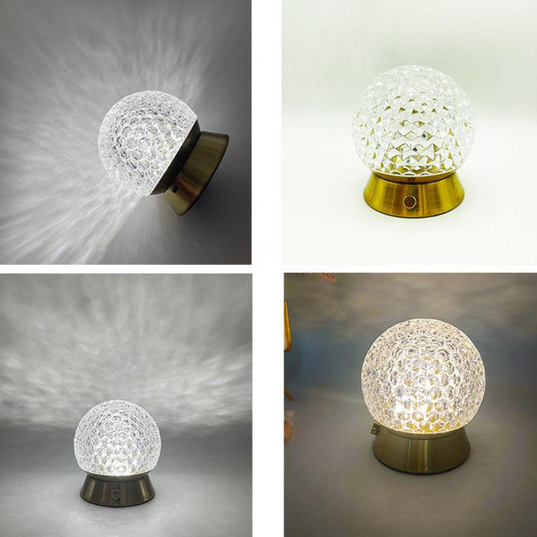 Round Ball Iron Acrylic Table Lamp