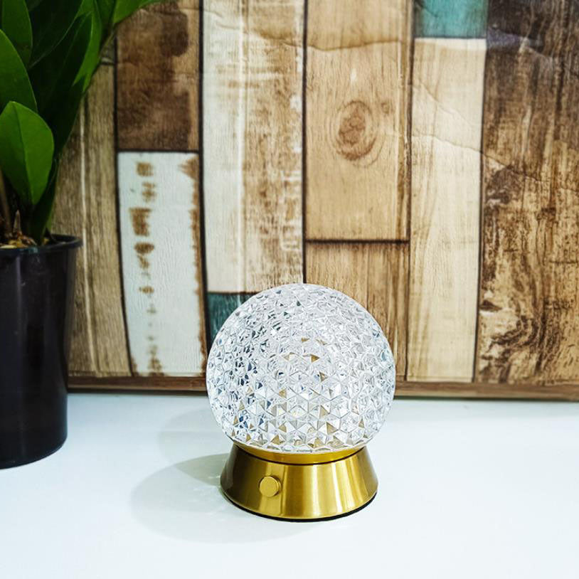 Round Ball Iron Acrylic Table Lamp