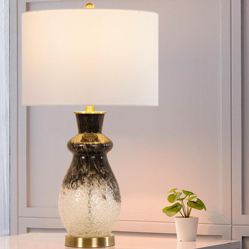 Fabric Flame Black White Table Lamp