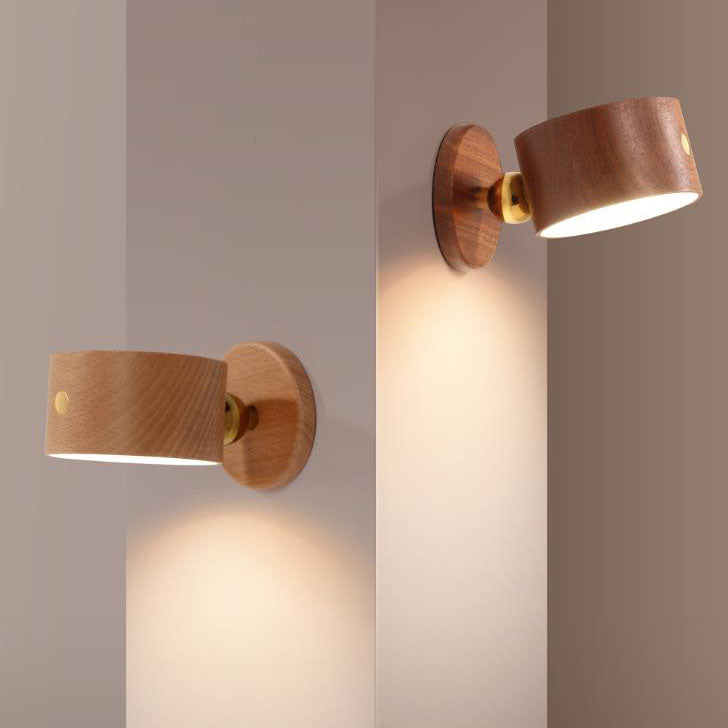 Wooden Rechargeable Touch Magnetic Wall Lamp