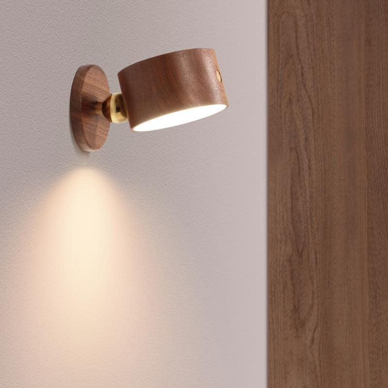 Wooden Rechargeable Touch Magnetic Wall Lamp