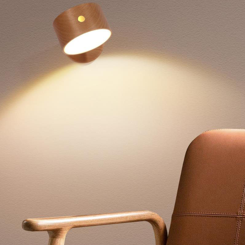 Wooden Rechargeable Touch Magnetic Wall Lamp