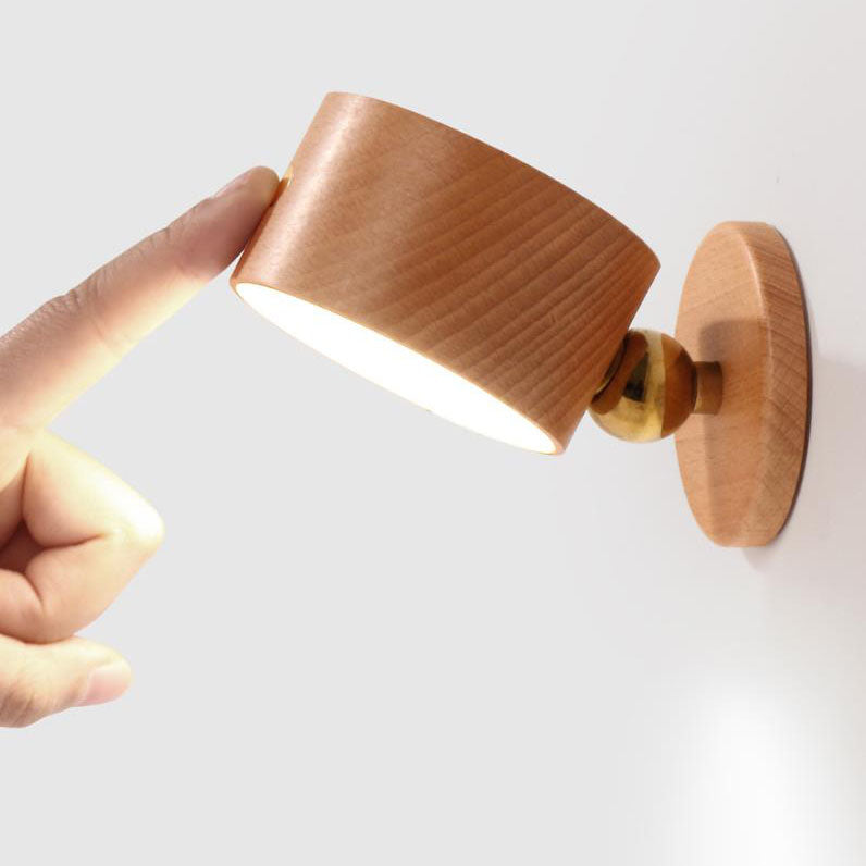 Wooden Rechargeable Touch Magnetic Wall Lamp