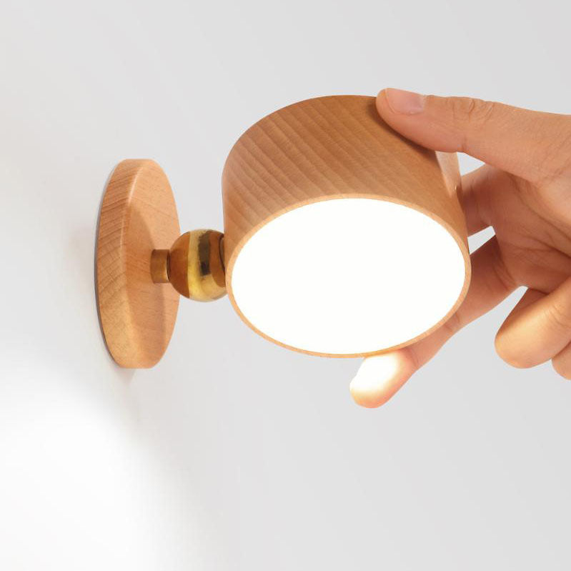 Wooden Rechargeable Touch Magnetic Wall Lamp