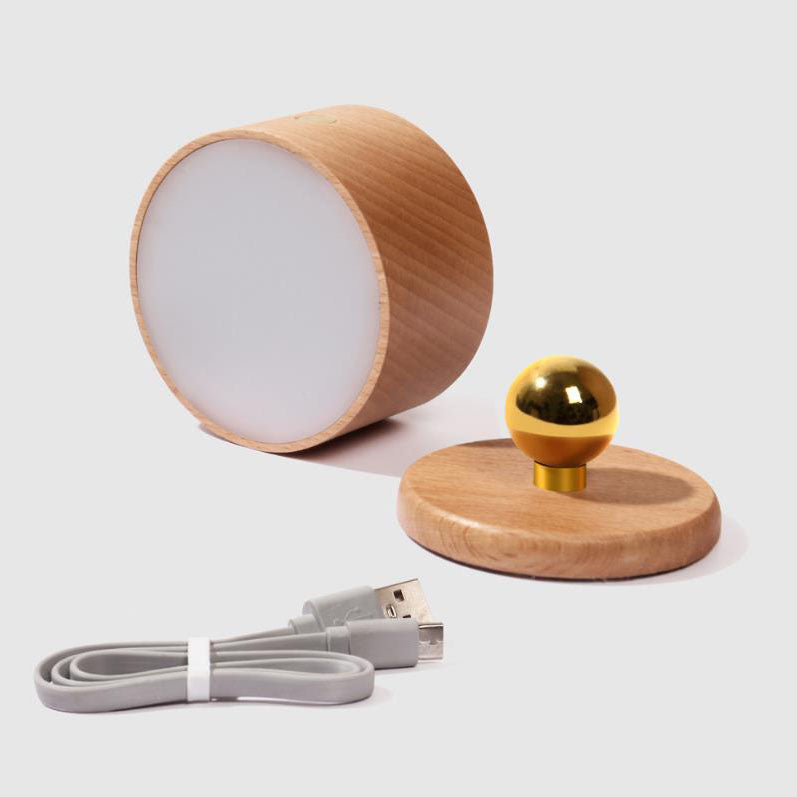 Wooden Rechargeable Touch Magnetic Wall Lamp