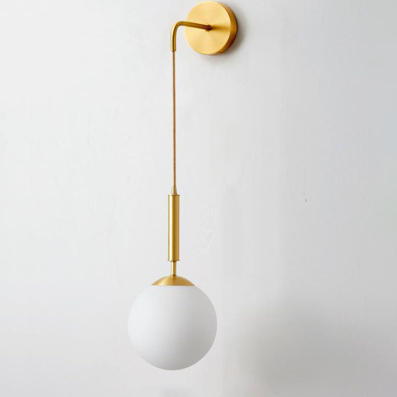 Round Ball Copper Glass Wall Lamp