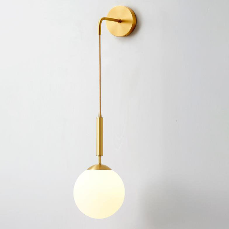 Round Ball Copper Glass Wall Lamp