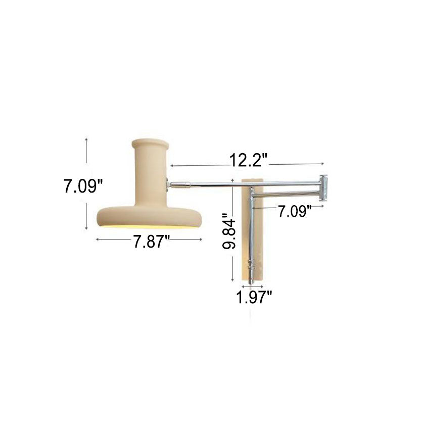 Beige Swing Arm Wall Lamp
