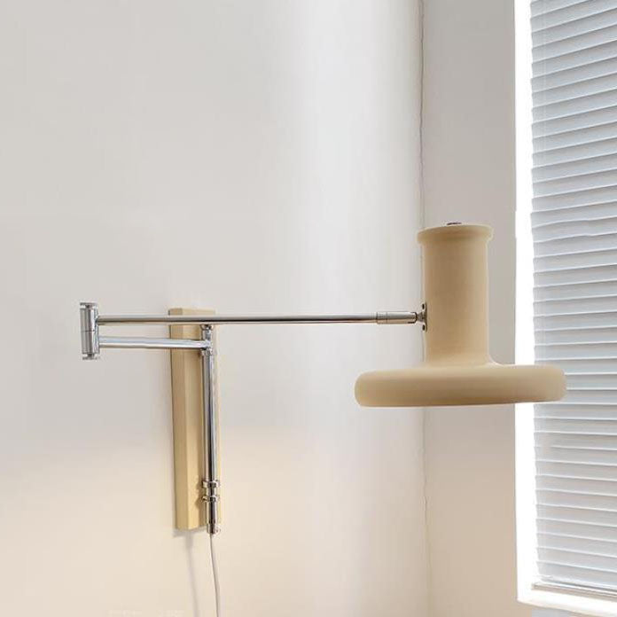 Beige Swing Arm Wall Lamp