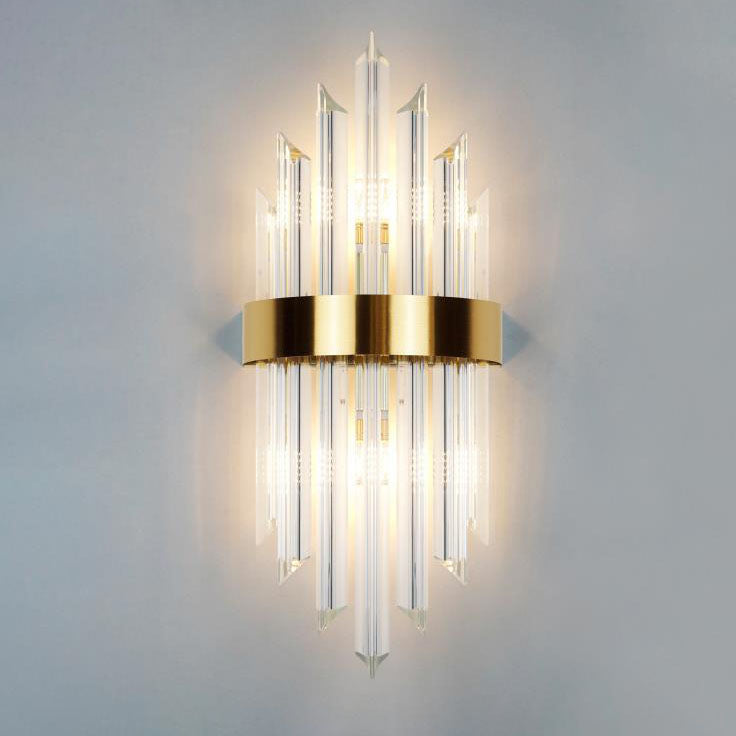 Glass Crystal Rod Stainless 2-Light Wall Lamp
