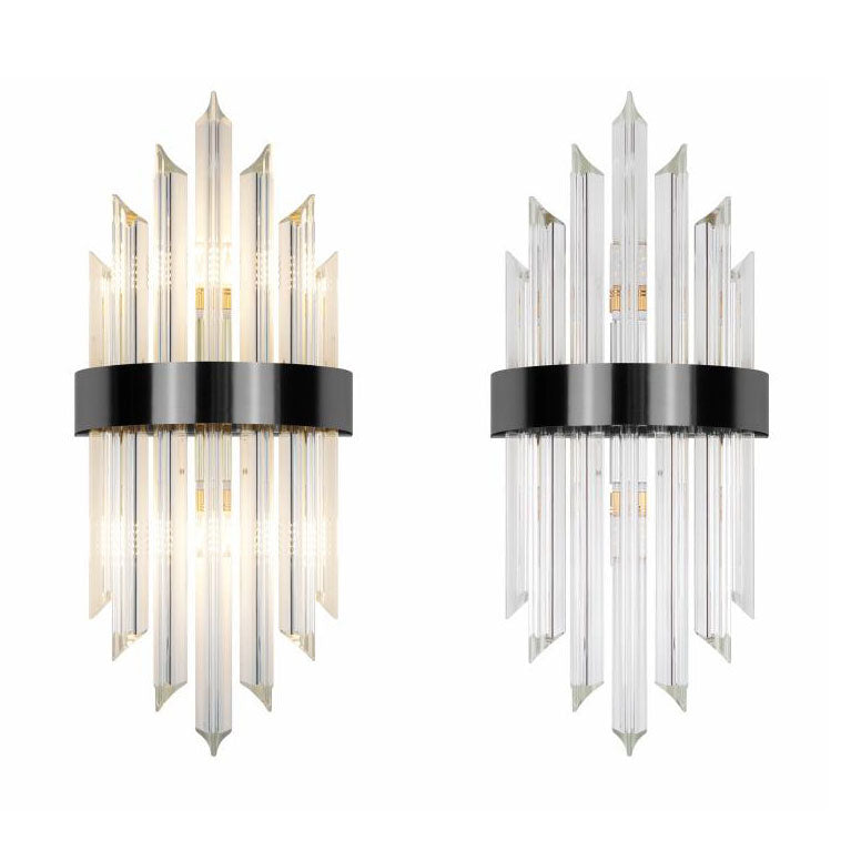 Glass Crystal Rod Stainless 2-Light Wall Lamp