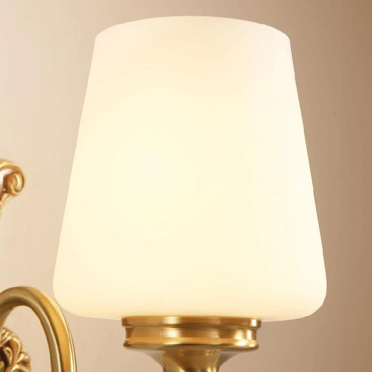 Jade Glass Brass Cone Wall Lamp