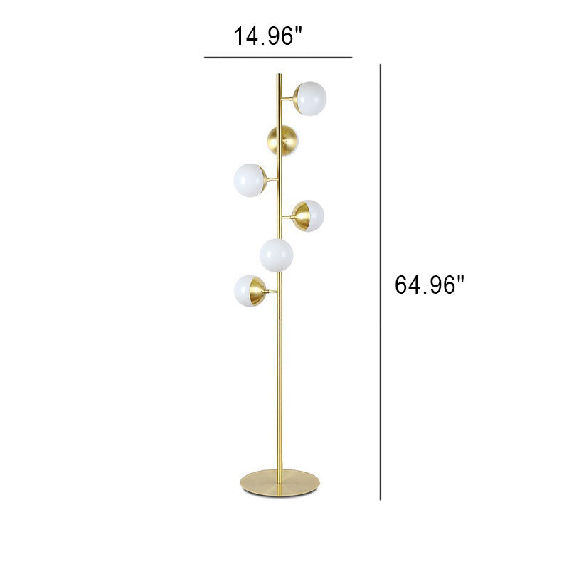 Round Ball Metal Glass 6-Light Floor Lamp