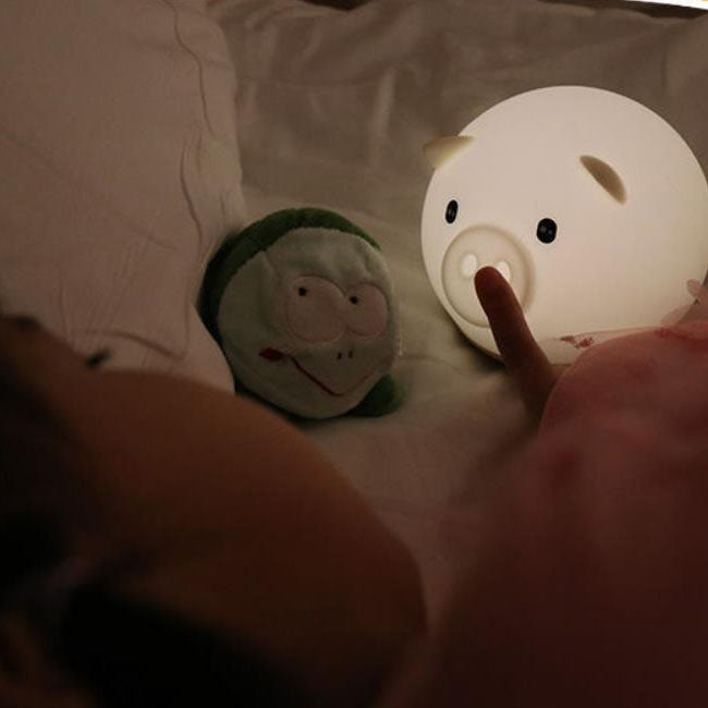 Cartoon Piggy Round Silicone Table Lamp