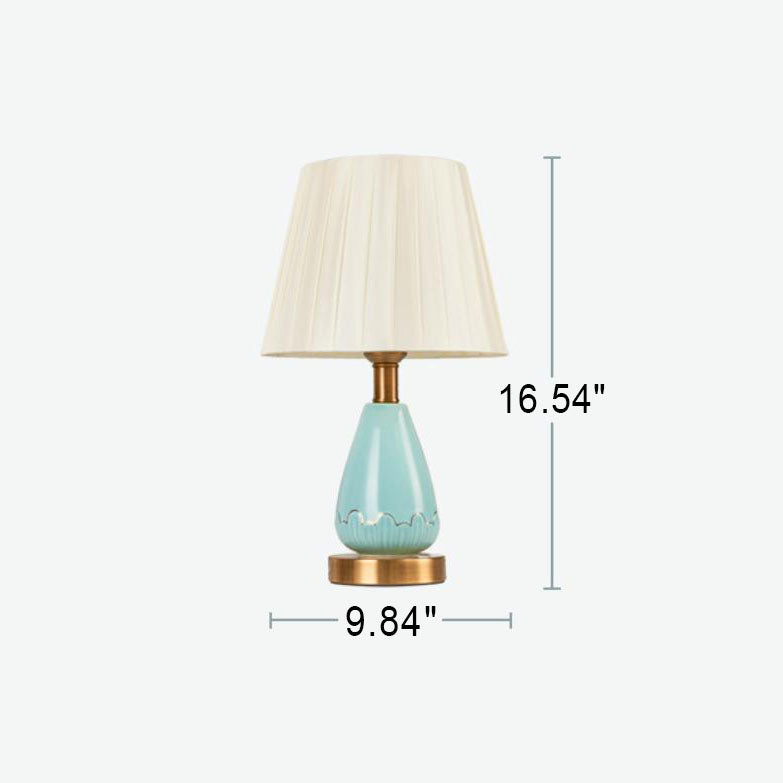Fabric Cone Ceramic Table Lamp