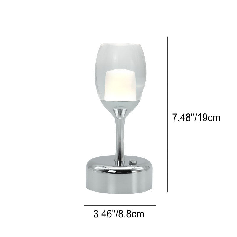 Wine Glass Chrome Night Table Lamp