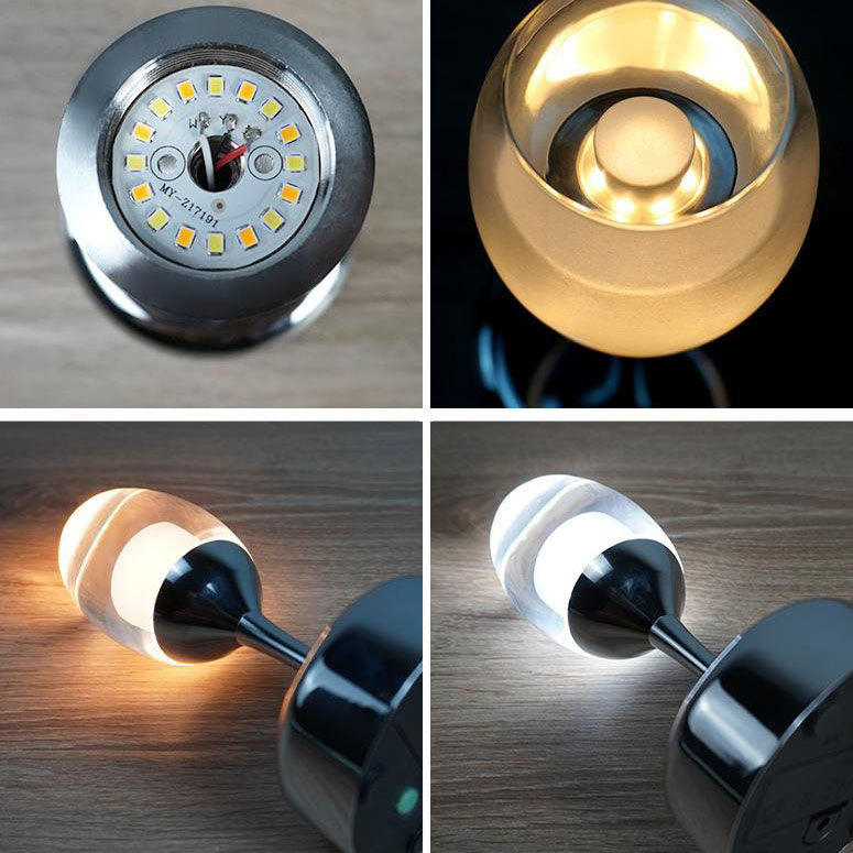 Wine Glass Chrome Night Table Lamp