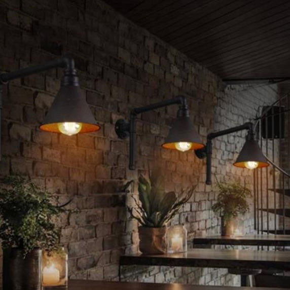Plumbing Cone Iron Wall Lamp