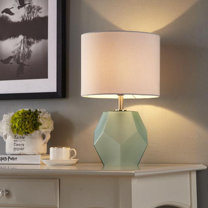 Drum Fabric Rhombus Ball Table Lamp