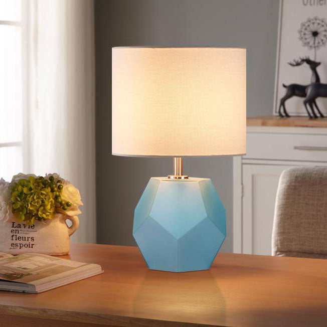 Drum Fabric Rhombus Ball Table Lamp