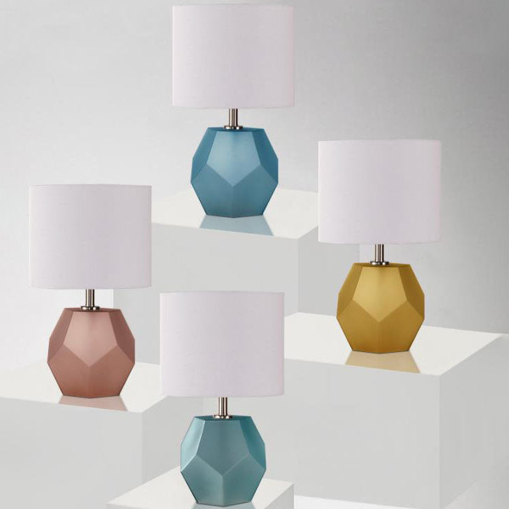 Drum Fabric Rhombus Ball Table Lamp