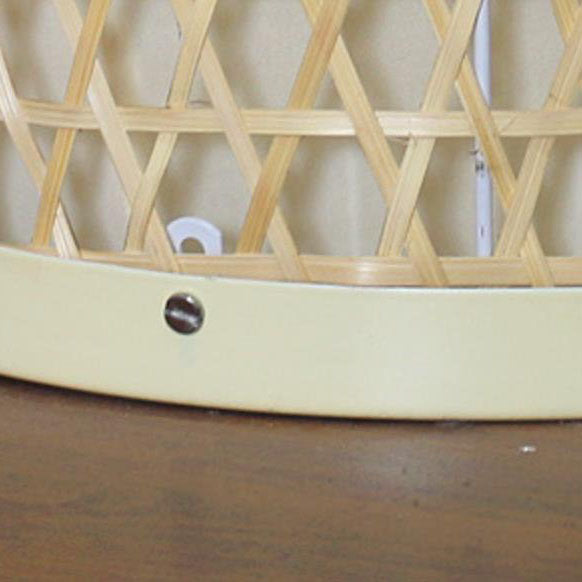 Bamboo Weaving Parchment Oval Floor Lamp