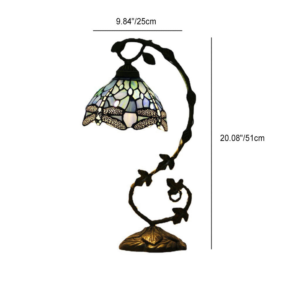 Dragonfly Stained Glass Vine Table Lamp