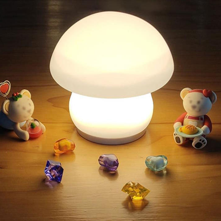 Mushroom Pure White Silicone Table Lamp