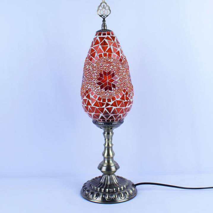 Bohemian Stained Glass Oval Table Lamp